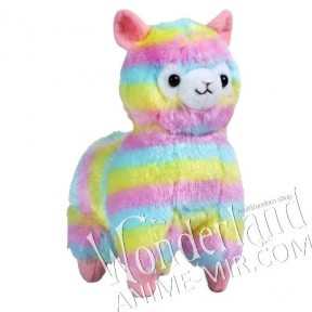 Плюшевая игрушка Альпака - светло-радужная 20см / Alpaca - light rainbow